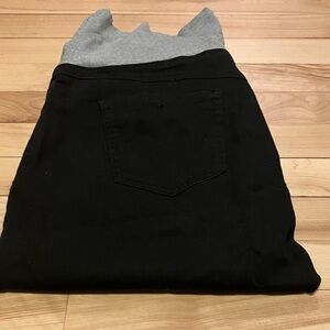 Black Cotton Strechy Maternity Pants